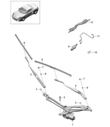 Scheibenwischanlage, kompl. / Regensensor 718 (982) Boxster 2017>>