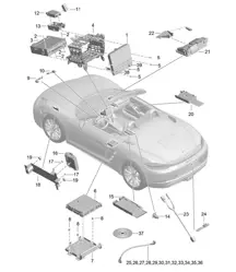 Control panel / Navigation system / Central computer / TV / microphone / Camera 718 (982) Boxster 2017>>