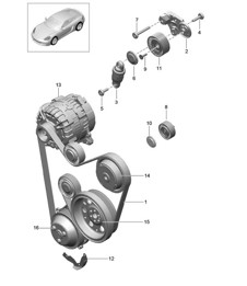 Tendeur de courroie / courroie trapézoïdale 718C (982C) Cayman 2017>>