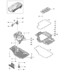 Lubrification moteur / Carter d'huile 718C (982C) Cayman 2017>>