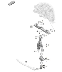 Support de montage / Pipe de refroidissement 718C (982C) Cayman GTS 4.0L 2017&gt;&gt;