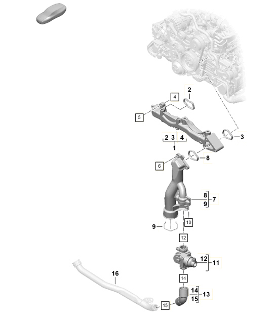 Diagram 105-002 Porsche 957 Cayenne 3.6L 2007-10 Engine