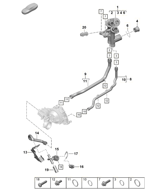 Système de refroidissement du liquide de refroidissement / Distribution du liquide de refroidissement / Moteur 718C (982C) Cayman GTS 4.0L 2017>>