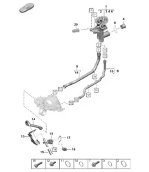 Sistema di raffreddamento del liquido di raffreddamento / Distribuzione del liquido di raffreddamento / Motore 718C (982C) Cayman GTS 4.0L 2017>>