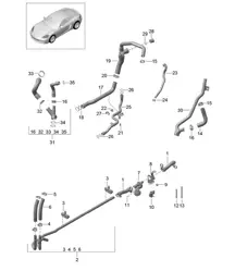 Wasserkühlung / Wasserleitung / Steuerung / Anschluss 718C (982C) Cayman 2017>>