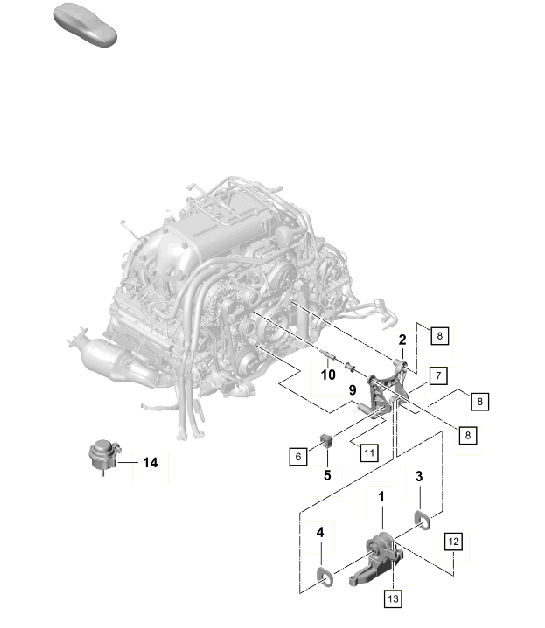 Diagram 109-010 Porsche 996 C4 3.6L 09/01-2005 引擎