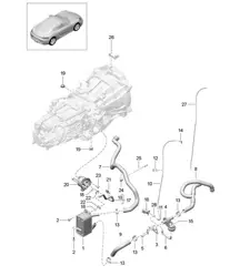 Schaltgetriebe / Wärmetauscher / Ölleitung / Wasserleitung (Modell: G8200, G8220) – 6-Gang-Schaltgetriebe – 718C (982C) Cayman 2017>>