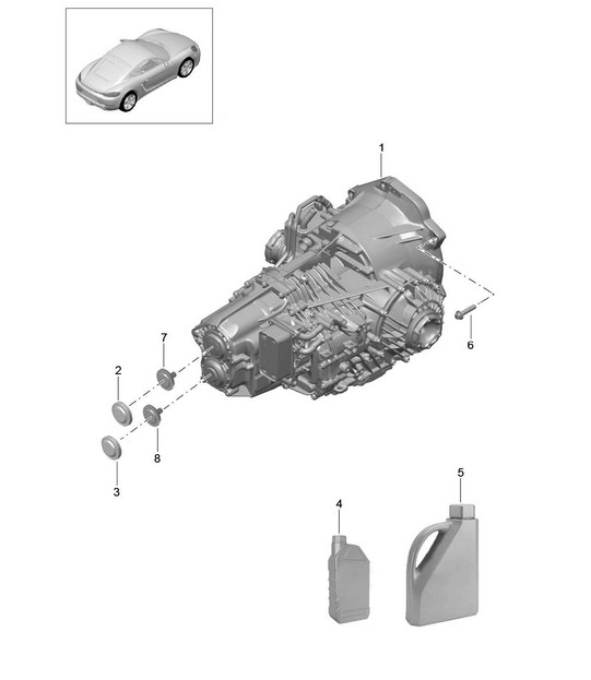 - PDK - Caja de cambios / Transmisión de repuesto (Modelo: CG210, CG240, CG270) 718C (982C) Cayman 2017>>