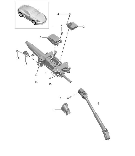 Diagram 403-060 Porsche Macan (95B) MK1 (2014-2018) Front Axle, Steering 