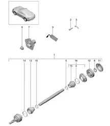 Drive shaft / Wheel hub 718C (982C) Cayman 2017>>