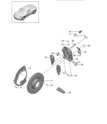 Freno a disco / Assale anteriore 718C (982C) Cayman 2017>>