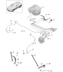 Conduites de frein / Face avant - avant - 718C (982C) Cayman 2017>>