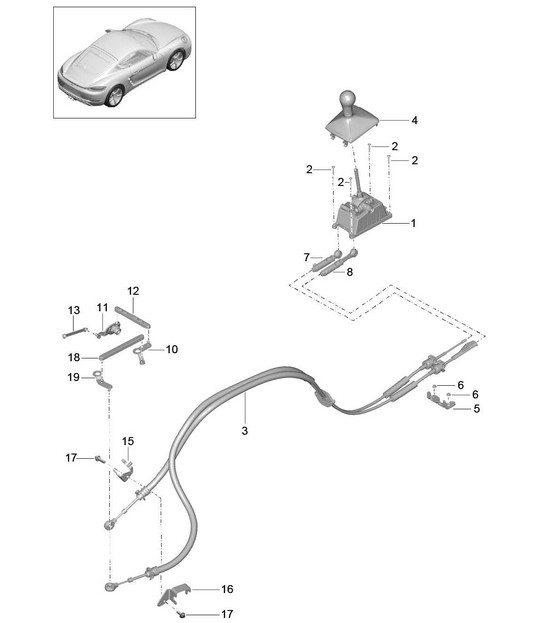 Control de transmisión / Caja de cambios manual (PR:480) 718C (982C) Cayman 2017>>