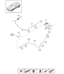 Hydraulische Kupplungsbetätigung / Kupplungsgeberzylinder / Kupplungsnehmerzylinder / Schlauch (PR:480 6-Gang-Schaltgetriebe, 006) 718C (982C) Cayman GTS 4.0L 2017>>