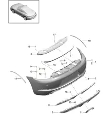 Paraurti posteriore - Pacchetto Sport Design (PR:XAN,XAT) - 718C (982C) Cayman 2017>>