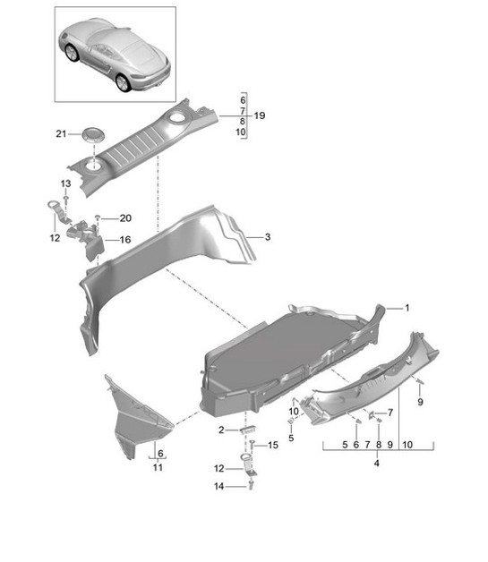 Diagram 807-005 Porsche 964 (911) C2 1989-93 Carrocería