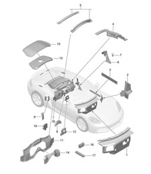 Carrosserie / Geluidsdemper 718C (982C) Cayman 2017>>