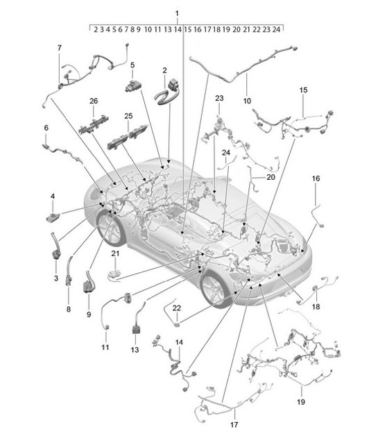 Diagram 902-010 Porsche 996 C2 3.6L 09/01-2005 Electrical equipment