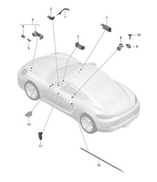 Luces interiores / Testigo de puerta / Luz del espacio pies / Luz del maletero / Luz de la guantera / Luz Retrovisor exterior 718C (982C) Cayman 2017>>