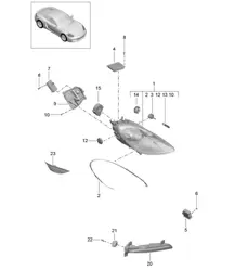 Phares / Phare additionnel / Clignotants / Feu de position latéral / Répétiteur de clignotants (PR:602) 718C (982C) Cayman 2017>>