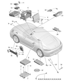 Panel de control / Sistema de navegación / Ordenador central / TV / micrófono / Cámara 718C (982C) Cayman 2017>>