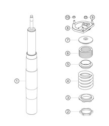 Suspension strut front trackday 982 Cayman GT4 Clubsport 2019-2020