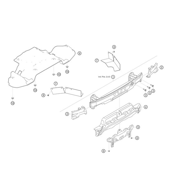 Poutre de pare-chocs arrière 982 Cayman GT4 Clubsport 2019-2020