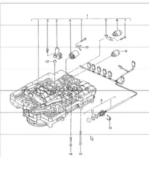 tiptronic: switch unit, solenoid valve, pressure regulator for 986 Boxster A86.00 1997-99, 986 Boxster A86.05 2000-04 and 986 Boxster S A86.20 2000-04