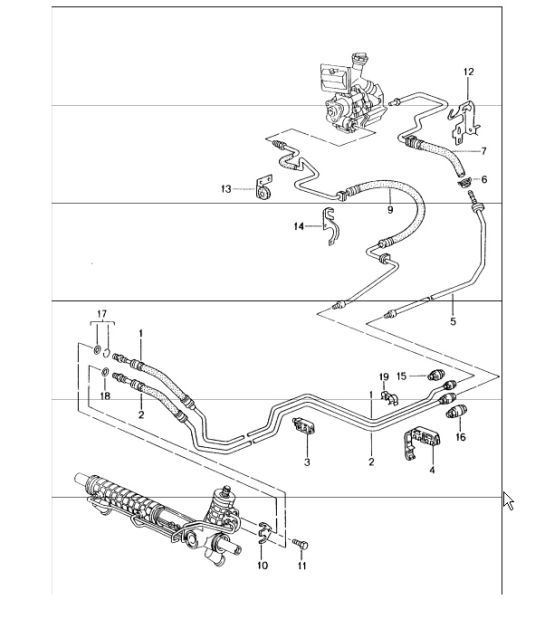 Diagram 403-01 Porsche Cayman 718C (982C) 2017>> Front Axle, Steering 