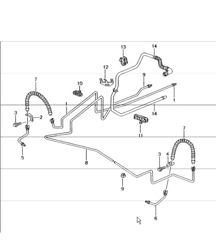 brake line, underbody, rear axle, vacuum line 986 Boxster 1997-04