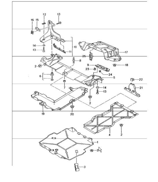 Diagram 801-70 Porsche Boxster 986/987/981（1997 年 - 2016 年）  车身