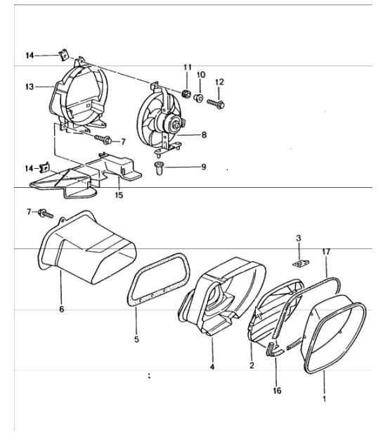 ventilation engine compartment 986 Boxster 1997-04