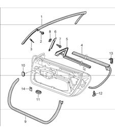 door seal gasket windscreen frame 986 Boxster 1997-04