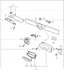 windscreen frame and sun visors 986 Boxster 1997-04