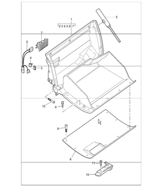 glove compartment 986 Boxster 2003 ONWARDS