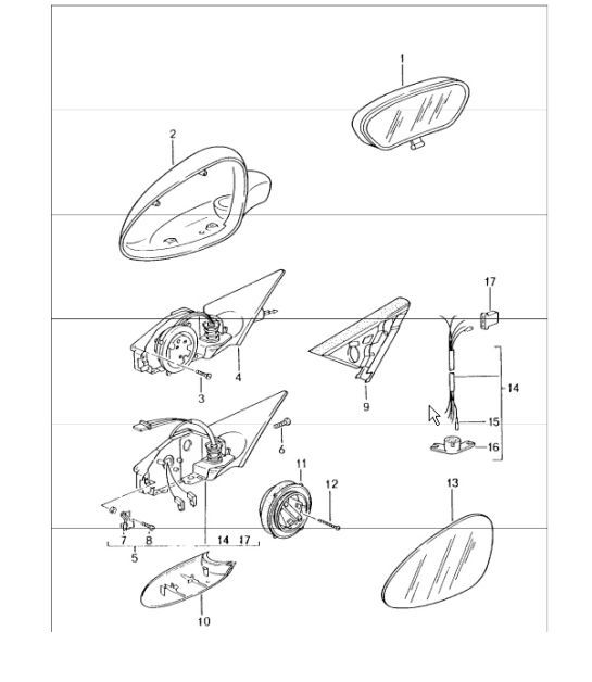 Diagram 809-10 Porsche Panamera S V8 4.8L Karosserie