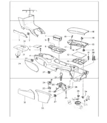 centre console centre 986 Boxster 1997-04