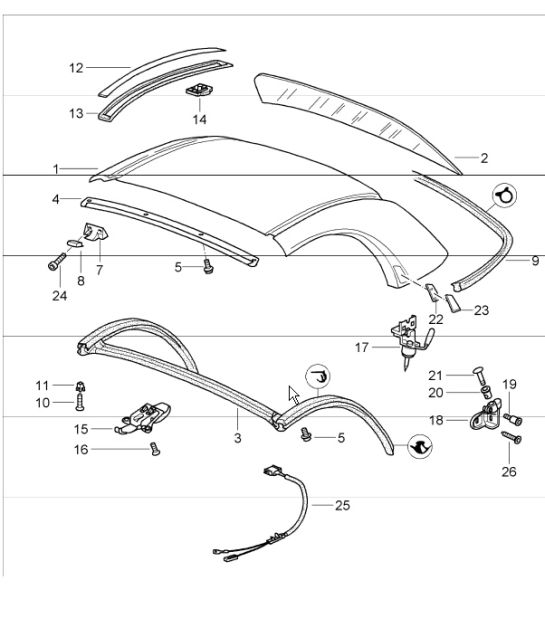 hardtop accessories and gaskets 986 Boxster M550 (Hard Top) 1997-04