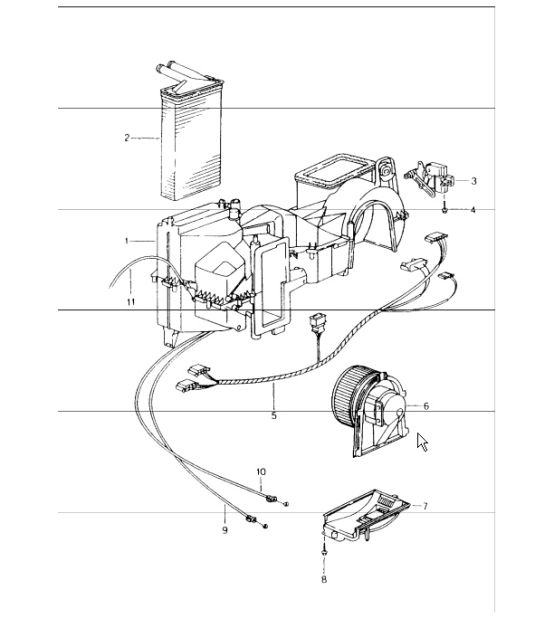 heater single parts 986 Boxster 1997-04