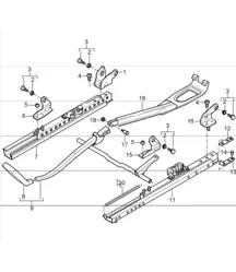 seat adjuster, standard seat 986 Boxster 1997-04
