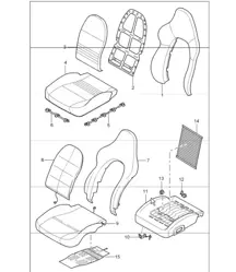 cover, foam part, sports seat 986 Boxster 1997-04