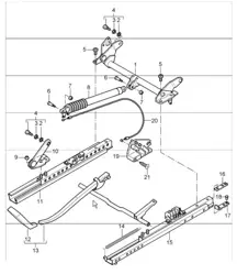 seat adjuster sports seat with height adjustment 986 Boxster 1997-04