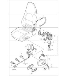 wiring harnesses: switch, standard seat, sports seat 986 Boxster 1997-04