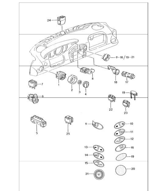 Diagram 903-05 Porsche 996 GT3 RS 2003-2004 Elektrische apparatuur