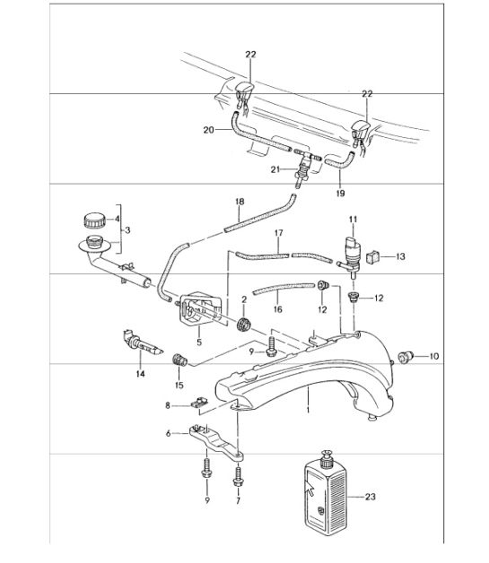 windscreen washer system 986 Boxster 1997-04