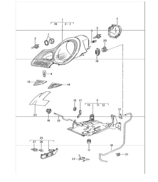 Diagram 905-00 Porsche Cayenne 9PA1 (957) 2007-2010 Electrical equipment