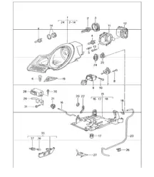 headlamp direction indicator light M601 (Litronic headlights) for 986 Boxster 1999 ONWARDS