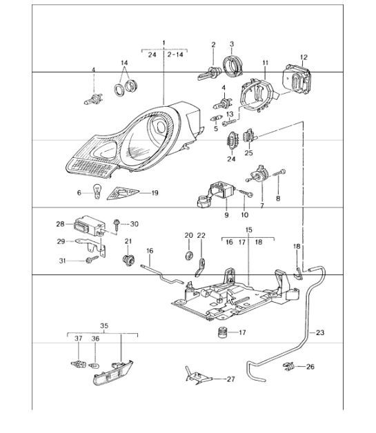 Diagram 905-01 Porsche Cayman S 3.4L 987C 2005-08 Electrical equipment