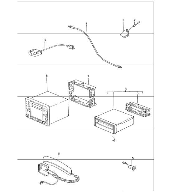 Diagram 911-15 Porsche 997 (911) MK2 2009-2012 Electrical equipment