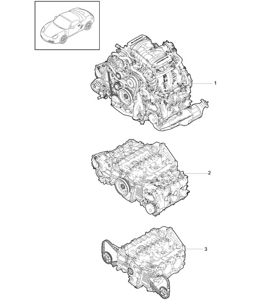 Vervangingsmotor 987.2 Boxster / Boxster S 2009-12